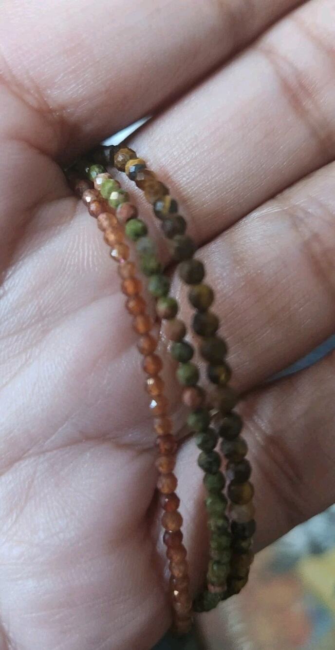 CRYSTAL ANKLETS Set Of 3 (Don't Recall Names Of Crystal's ~ See Pictures Details